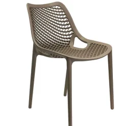 Cheap RETIF Chaise Empilable D'Ext Rieur En Polypropyl Ne Air Coloris Taupe Par 4