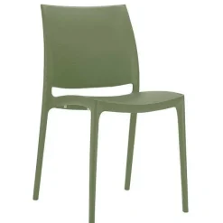 Cheap RETIF Chaise Empilable D'Ext Rieur En Polypropyl Ne Inca Coloris Vert Olive