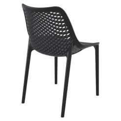 Cheap RETIF Chaise Empilable D'Ext Rieur En Polypropyl Ne Air Coloris Gris Fonc Par 4