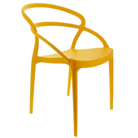 Store RETIF Chaise Empilable D'Ext Rieur En Polypropyl Ne Toulon Coloris Jaune Par 4