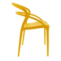 Store RETIF Chaise Empilable D'Ext Rieur En Polypropyl Ne Toulon Coloris Jaune Par 4
