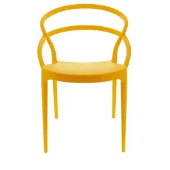Store RETIF Chaise Empilable D'Ext Rieur En Polypropyl Ne Toulon Coloris Jaune Par 4