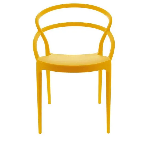 Store RETIF Chaise Empilable D'Ext Rieur En Polypropyl Ne Toulon Coloris Jaune Par 4
