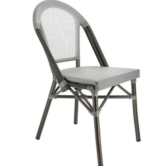 Outlet RETIF Chaise Empilable D'Ext Rieur En Aluminium Et Textyl Ne Biarritz Coloris Gris