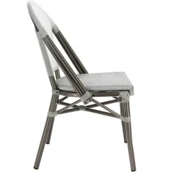 Outlet RETIF Chaise Empilable D'Ext Rieur En Aluminium Et Textyl Ne Biarritz Coloris Gris