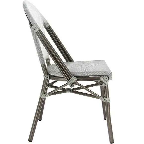 Outlet RETIF Chaise Empilable D'Ext Rieur En Aluminium Et Textyl Ne Biarritz Coloris Gris