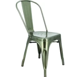 Clearance RETIF Chaise Empilable D'Int Rieur Chicago En Acier Gris Style Industriel - Par 4
