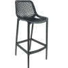 Cheap RETIF Chaise Haute De Bar Empilable D'Ext Rieur En Polypropyl Ne Air Gris Fonc Par 4