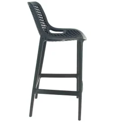 Cheap RETIF Chaise Haute De Bar Empilable D'Ext Rieur En Polypropyl Ne Air Gris Fonc Par 4