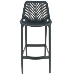 Cheap RETIF Chaise Haute De Bar Empilable D'Ext Rieur En Polypropyl Ne Air Gris Fonc Par 4