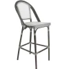 Shop RETIF Chaise Haute De Bar Empilable D'Ext Rieur En Aluminium Textyl Ne Biarritz Gris