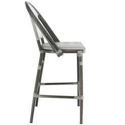 Shop RETIF Chaise Haute De Bar Empilable D'Ext Rieur En Aluminium Textyl Ne Biarritz Gris