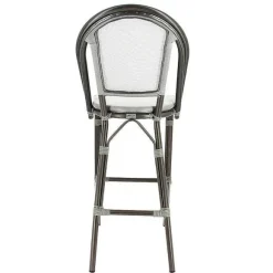 Shop RETIF Chaise Haute De Bar Empilable D'Ext Rieur En Aluminium Textyl Ne Biarritz Gris