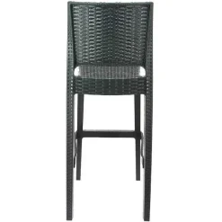 Cheap RETIF Chaise Haute De Bar Empilable D'Ext Rieur En R Sine Cuba Coloris Gris Fonc (4)