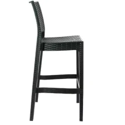 Cheap RETIF Chaise Haute De Bar Empilable D'Ext Rieur En R Sine Cuba Coloris Gris Fonc (4)