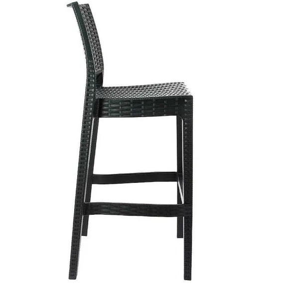 Cheap RETIF Chaise Haute De Bar Empilable D'Ext Rieur En R Sine Cuba Coloris Gris Fonc (4)
