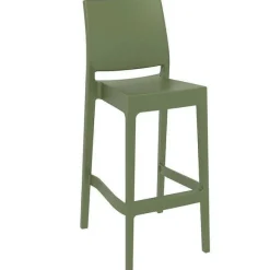 New RETIF Chaise Haute De Bar Empilable D'Ext Rieur En Polypropyl Ne Inca Coloris Vert (4)