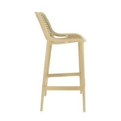 Flash Sale RETIF Chaise Haute De Bar Empilable D'Ext Rieur En Polypropyl Ne Air Coloris Taupe (4)