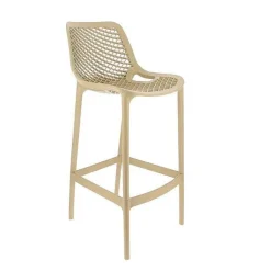 Flash Sale RETIF Chaise Haute De Bar Empilable D'Ext Rieur En Polypropyl Ne Air Coloris Taupe (4)