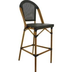 Store RETIF Chaise Haute De Bar Empilable D'Ext Rieur En Aluminium Textyl Ne Biarritz Bronze