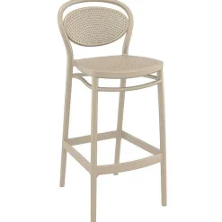 New RETIF Chaise Haute Empilable D'Ext Rieur En Polypropyl Ne Venise Coloris Taupe (4)