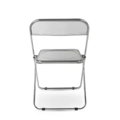 New RETIF Chaise Pliable En Plexiglass Couleur Inox Et Gris Fum Smoke