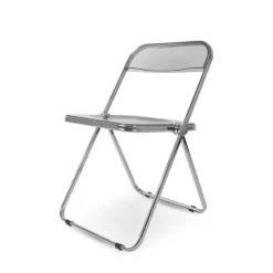 New RETIF Chaise Pliable En Plexiglass Couleur Inox Et Gris Fum Smoke