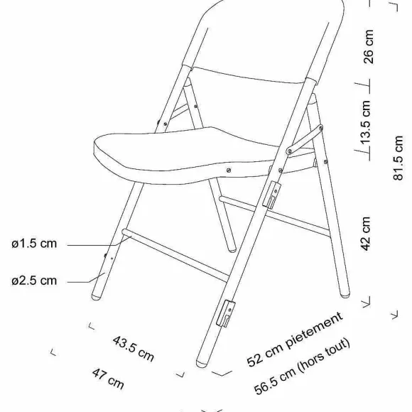 Shop RETIF Chaise Pliante Furnitrade -Jumbo Noire- Par 6