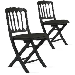 Shop RETIF Chaise Pliante Napoleon Noires H Tre Vernis 62X42X83,5 Cm- Par 2
