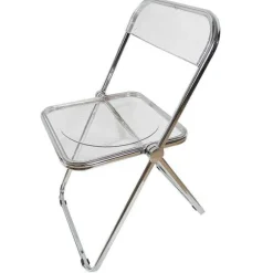 Cheap RETIF Chaise Pliante Transparente Et Chrom E 47,5X49,5X76,5Cm Par 4