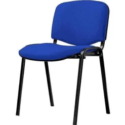 Best RETIF Chaise Visiteur 4 Pieds En Tissu Bleu