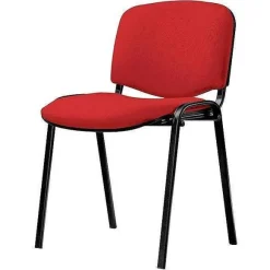 Cheap RETIF Chaise Visiteur 4 Pieds En Tissu Rouge