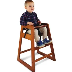Hot RETIF Chaises Hautes Empilables Bois Fonc Welcome Family - Lot De 4
