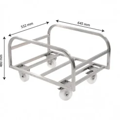 Outlet RETIF Chariot Inox Pour Bac Profond Coloris Argent