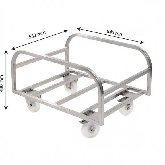 Outlet RETIF Chariot Inox Pour Bac Profond Coloris Argent
