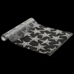 New RETIF Chemin De Table Organza Argent Imprim 28X500Cm
