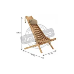 Cheap RETIF Chilienne En Bois Ecochair Avec Coussin (Lot De 2) Bois D'Aulne