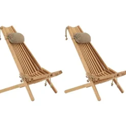 Cheap RETIF Chilienne En Bois Ecochair Avec Coussin (Lot De 2) Bois D'Aulne