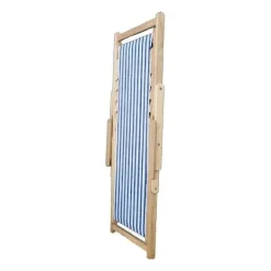 Best RETIF Chilienne Transat Bois D'Eucalyptus Tissu 100% Coton Elvas
