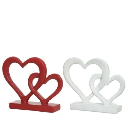 Sale RETIF Coeurs Poser En Porcelaine 2 Coloris Possibles Rouge / Blanc