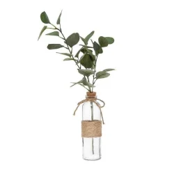 Clearance RETIF Compo Artificielle De 3 Roses Blanches Dans 3 Vases En Verre Li S Par Une Corde