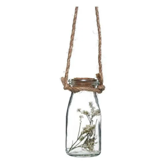 New RETIF Compo Artificielle De 3 Roses Blanches Dans 3 Vases En Verre Li S Par Une Corde