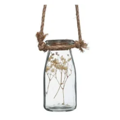 New RETIF Compo Artificielle De 3 Roses Blanches Dans 3 Vases En Verre Li S Par Une Corde