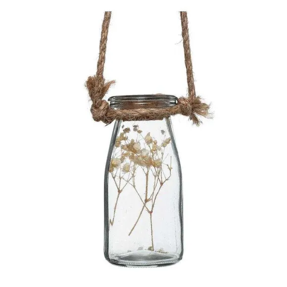New RETIF Compo Artificielle De 3 Roses Blanches Dans 3 Vases En Verre Li S Par Une Corde