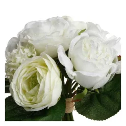 Sale RETIF Compo Artificielle De 3 Roses Blanches Dans 3 Vases En Verre Li S Par Une Corde