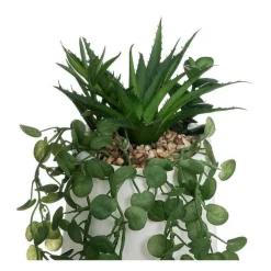 Best Sale RETIF Compo Artificielle De 3 Roses Blanches Dans 3 Vases En Verre Li S Par Une Corde