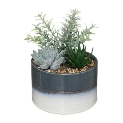 Sale RETIF Composition Florale Artificielle Pot En C Ramique Bicolore H17.5Cm