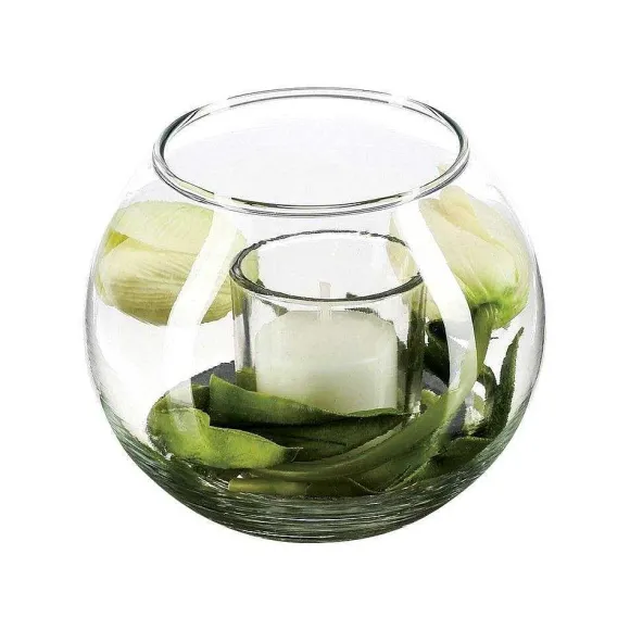Online RETIF Composition Florale Artificielle Vase En Verre D. 12Xp. 10Cm