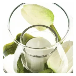 Online RETIF Composition Florale Artificielle Vase En Verre D. 12Xp. 10Cm