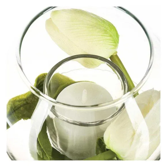 Online RETIF Composition Florale Artificielle Vase En Verre D. 12Xp. 10Cm